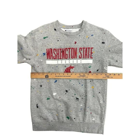 Washington State Cougars Champion Crewneck Sweatshirt Spatter Pattern Size Small - Picture 4 of 5